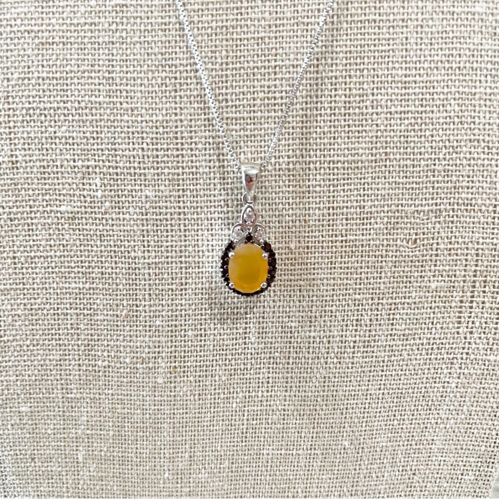 JTV Yellow Gemstone Pendant Necklace Sterling Silver Women’s One Size